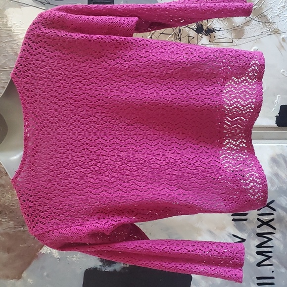 Vintage Crochet Long Sleeve Top Woman M/L - Picture 3 of 5